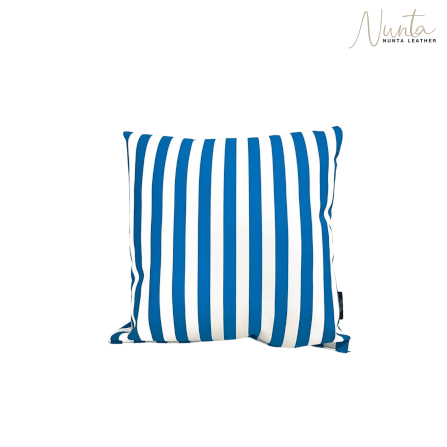 หมอนพิง Nunta Leather รุ่น Sunkissed Size: 15x15 นิ้ว สีน้ำเงิน-ขาว_0