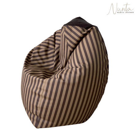 บีนแบค ทรงหยดน้ำ Nunta Leather รุ่น Sunkissed Size: L 90x90cm สีน้ำตาลเข้ม-น้ำตาล_0