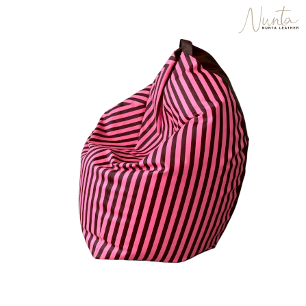 บีนแบค ทรงหยดน้ำ Nunta Leather รุ่น Sunkissed Size: M 70x70cm สีชมพู-น้ำตาล