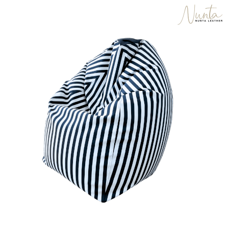 บีนแบค ทรงหยดน้ำ Nunta Leather รุ่น Sunkissed Size: M 70x70cm สีกรม-ขาว