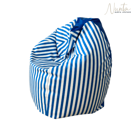 บีนแบค ทรงหยดน้ำ Nunta Leather รุ่น Sunkissed Size: M 70x70cm สีน้ำเงิน-ขาว