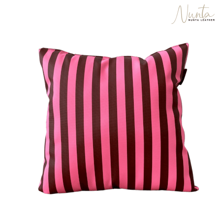 หมอนพิง Nunta Leather รุ่น Sunkissed Size: 20x20 นิ้ว สีชมพู-น้ำตาล_0