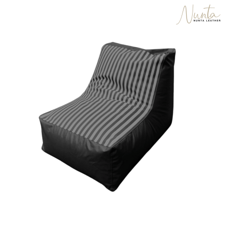 บีนแบค ทรงมาม่าฮิปโป Nunta Leather รุ่น Sunkissed Size: Mama 70x100x75cm สีดำ-เทา