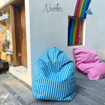 บีนแบค ทรงหยดน้ำ Nunta Leather รุ่น Sunkissed Size: XL 110x110cm สีฟ้าเข้ม-ฟ้าอ่อน_3