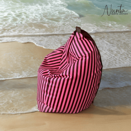 บีนแบค ทรงหยดน้ำ Nunta Leather รุ่น Sunkissed Size: M 70x70cm สีชมพู-น้ำตาล_3