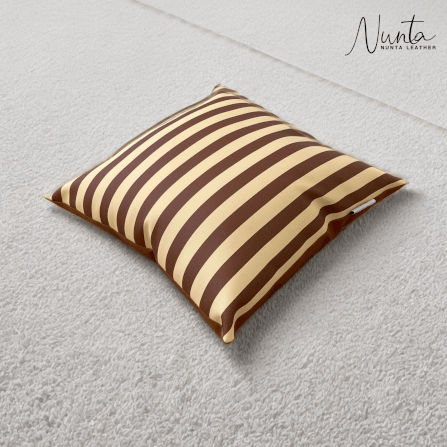 หมอนพิง Nunta Leather รุ่น Sunkissed Size: 20x20 นิ้ว สีครีม-ตาล_4