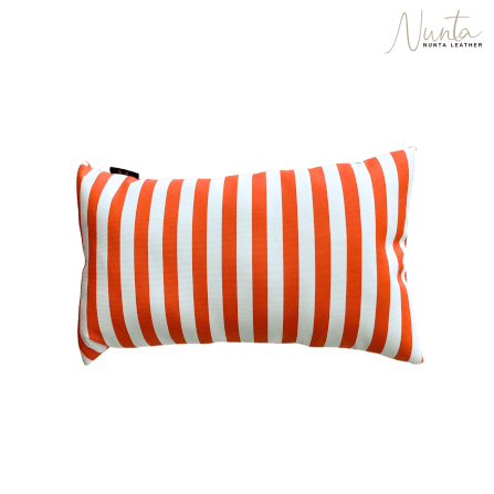 หมอนพิง Nunta Leather รุ่น Sunkissed Size: 18x10 นิ้ว สีส้ม-ขาว_5