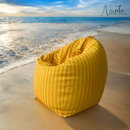 บีนแบค ทรงหยดน้ำ Nunta Leather รุ่น Sunkissed Size: M 70x70cm สีเหลืองเข้ม-เหลืองอ่อน_8