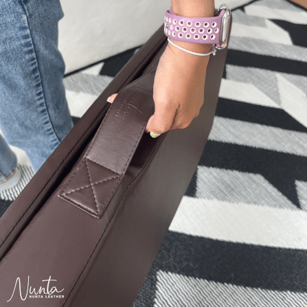 เบาะรองนั่ง พับได้ NUNTA LEATHER RISE FLODABLE SEAT 60X60X10CM สีเบบี้ บลู_9