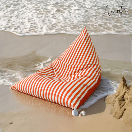 บีนแบค ทรงชีส Nunta Leather รุ่น Sunkissed Size: L 95x135x95cm สีส้ม-ขาว_11