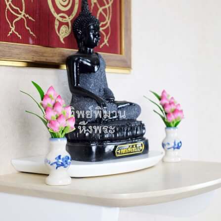 แจกันดอกบัวพับ 9ดอก สีชมพู Tippimaan ชุดแจเซรามิก ดอกบัวดินญี่ปุ่น 1คู่_1