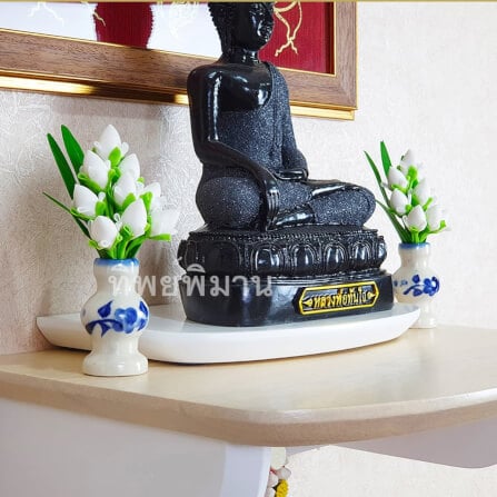 แจกันดอกบัวพับ 9ดอก สีขาว Tippimaan ชุดแจเซรามิก ดอกบัวดินญี่ปุ่น 1คู่_1