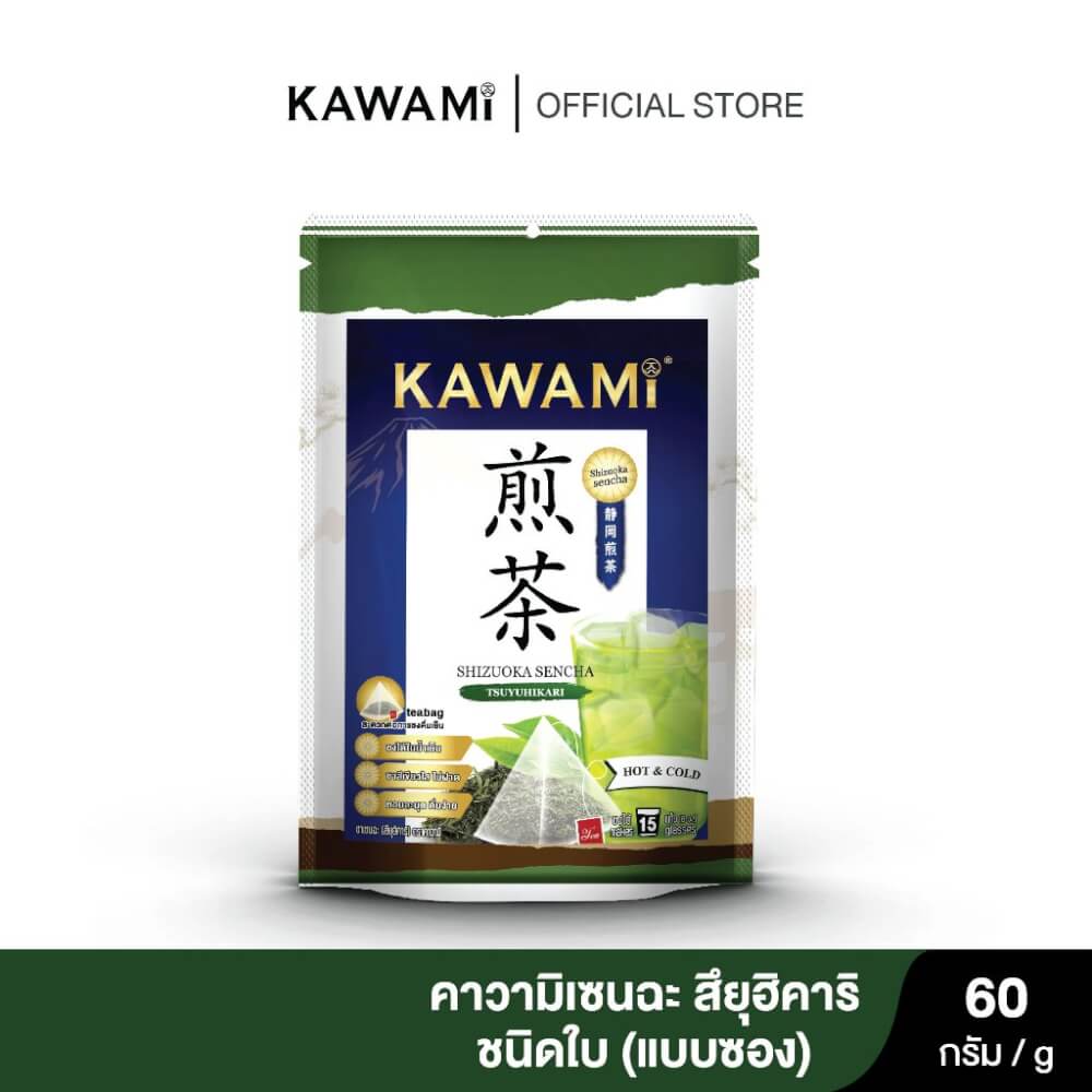 ชาเขียวมัทฉะ คาวามิ ชาใบเซนฉะ (สึยุฮิคาริ) ขนาด 60 กรัม