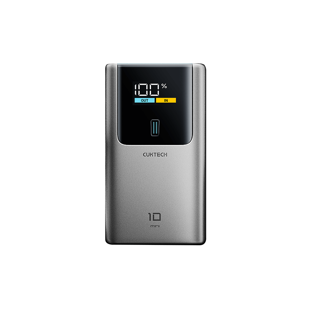 แบตเตอรี่สำรอง CUKTECH PB1055 10000MAH สีเทา พกพาง่ายมีสายคล้อง มาตรฐาน CCC จ่ายไฟรวมกันได้สูงถึง 55W_0