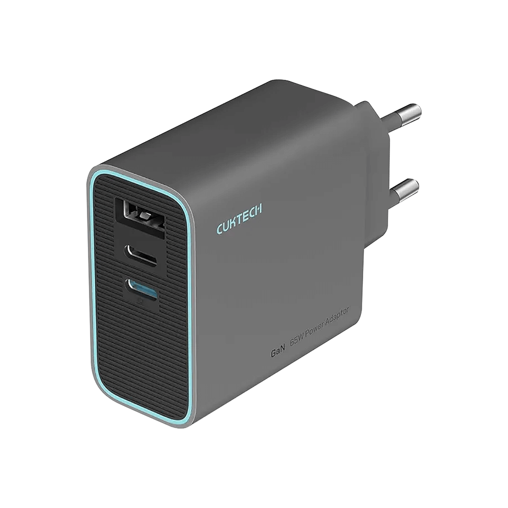 หัวชาร์จเร็ว CUKTECH AD653T 65W สีเทา (รองรับ เทคโนโลยี PD 3.0, QC 2 TYPE-C / 1 USB-A)