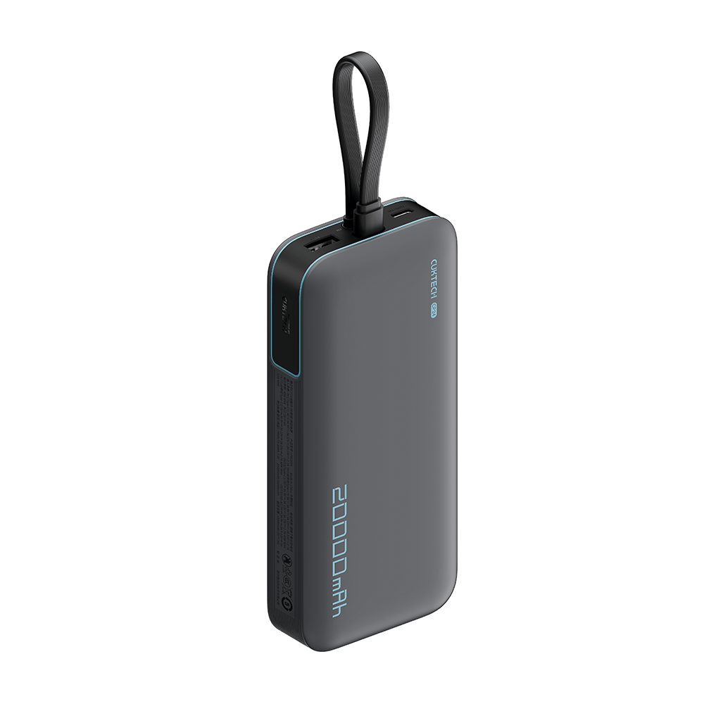 แบตสำรอง CUKTECH LPB200N สีเทา มาตรฐาน CCC ชาร์จเร็ว 20000 MAH USB-C 40W และ USB-A 33W