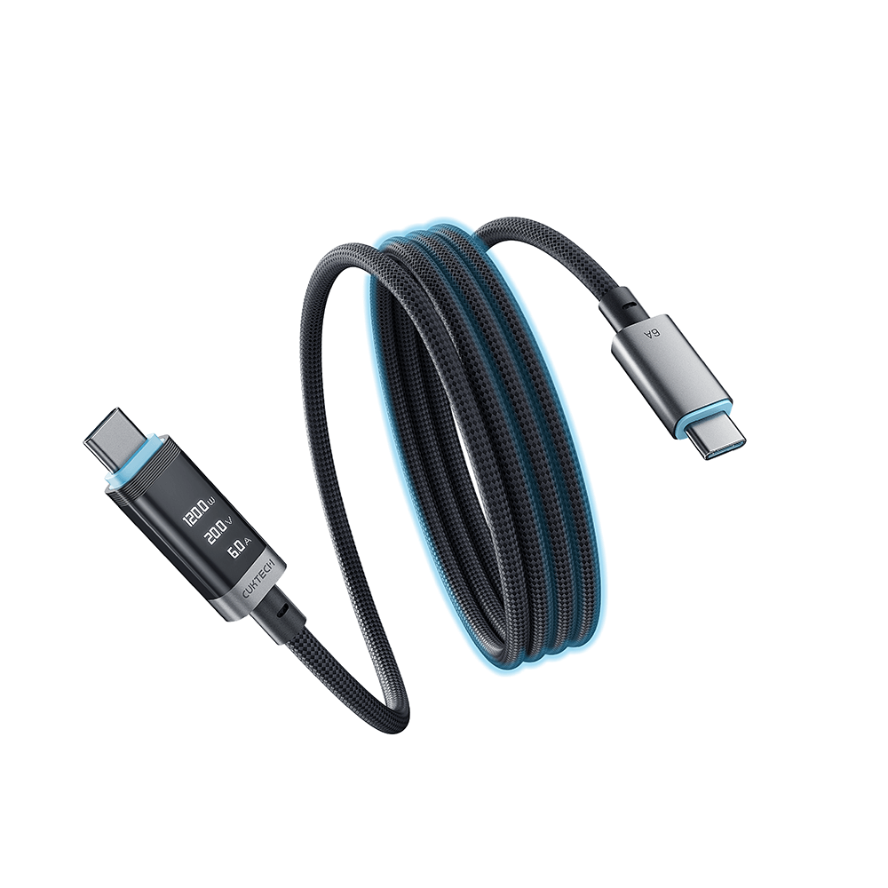 สายชาร์จแม่เหล็ก CUKTECH CMC615P สีดำ 6A 240W  มีจอ USB-C TO USB-C รองรับชาร์จเร็ว PD3.1_0