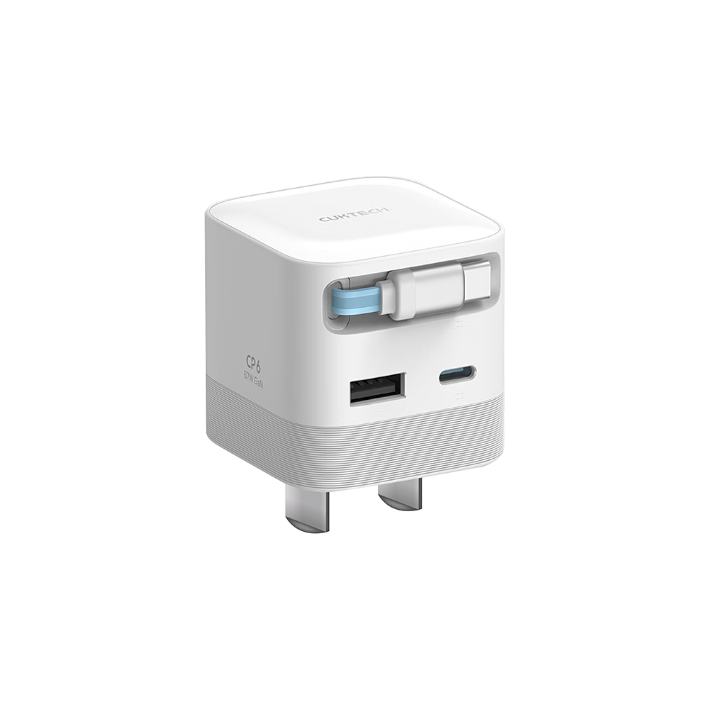 หัวชาร์จเร็วพร้อมสาย CUKTECH AD653W สีขาว GAN 65W รองรับ PD, PPS, QC_0