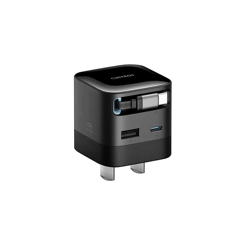 หัวชาร์จเร็วพร้อมสาย CUKTECH AD653W สีดำ GAN 65W รองรับ PD, PPS, QC