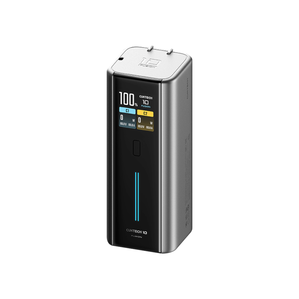 แบตสำรอง CUKTECH BA652U FUSION 2 IN 1 120W MAX สีเทา พร้อมหัวชาร์จในตัว มาตรฐาน CCC แบต 9000MAH ในตัวเดียว