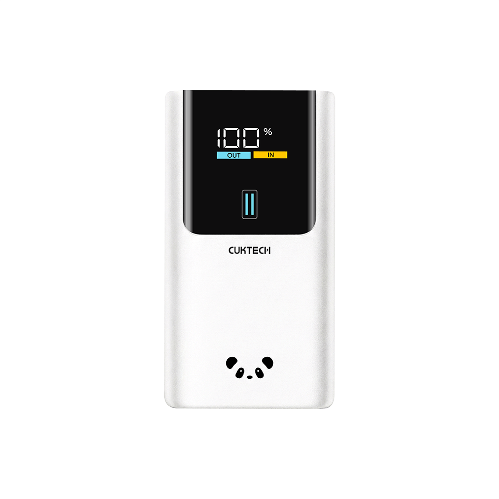 แบตเตอรี่สำรอง CUKTECH PB1055 10000MAH สีขาว พกพาง่ายมีสายคล้อง มาตรฐาน CCC จ่ายไฟรวมกันได้สูงถึง 55W