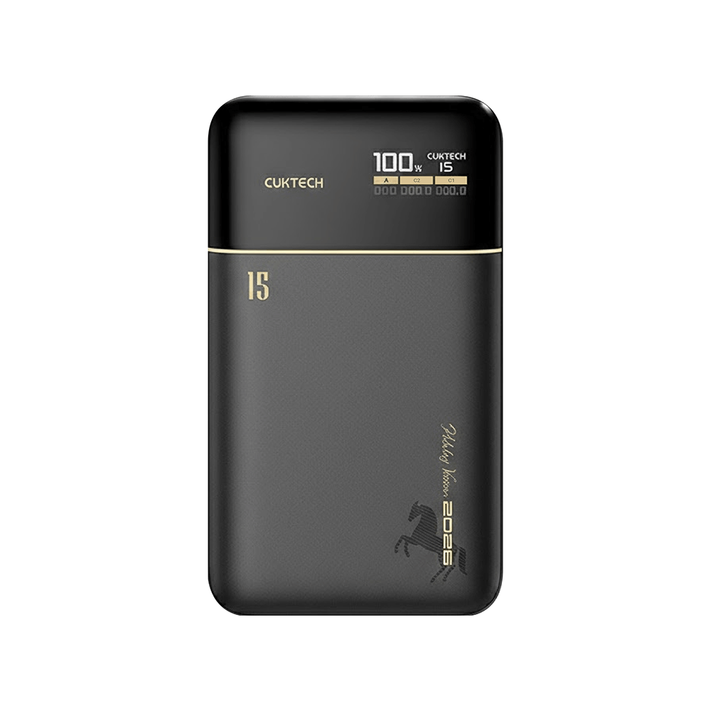 แบตสำรอง CUKTECH PB150S สีดำ ความจุ 15000MAH 100W MAX มาตรฐาน CCC รองรับจ่ายไฟ PD,PPS,QC,MI