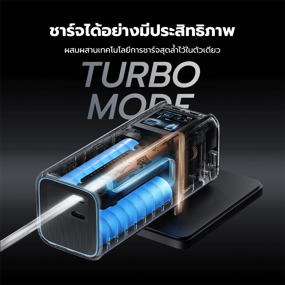 แบตสำรอง CUKTECH BA652U FUSION 2 IN 1 120W MAX สีเทา พร้อมหัวชาร์จในตัว มาตรฐาน CCC แบต 9000MAH ในตัวเดียว