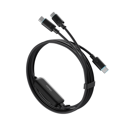 สายชาร์จเร็ว AI CUKTECH C2C615 สีดำ 6A 140W สายชาร์จ เทคโนโลยีชาร์จเร็ว PD 3.2 (AVS) PPS UFCS 1/2 พอร์ต USB C_0