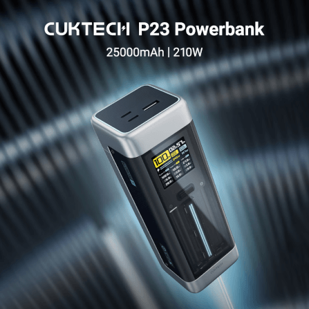 แบตสำรอง CUKTECH P23 สีเทา GB.V ความจุ 25000 mAh จ่ายไฟรวมกันสูงสุด 210W_1