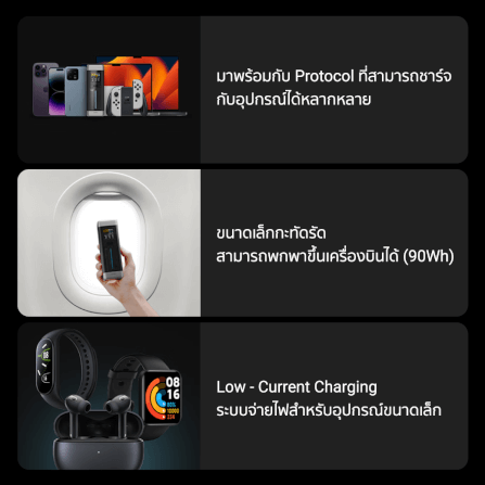 แบตสำรอง CUKTECH P23 สีเทา GB.V ความจุ 25000 mAh จ่ายไฟรวมกันสูงสุด 210W_10