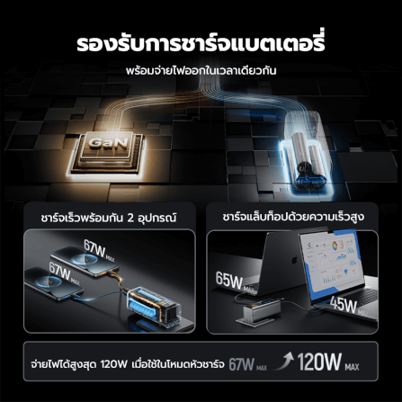 แบตสำรอง CUKTECH BA652U FUSION 2 IN 1 120W MAX สีเทา พร้อมหัวชาร์จในตัว มาตรฐาน CCC แบต 9000MAH ในตัวเดียว_4