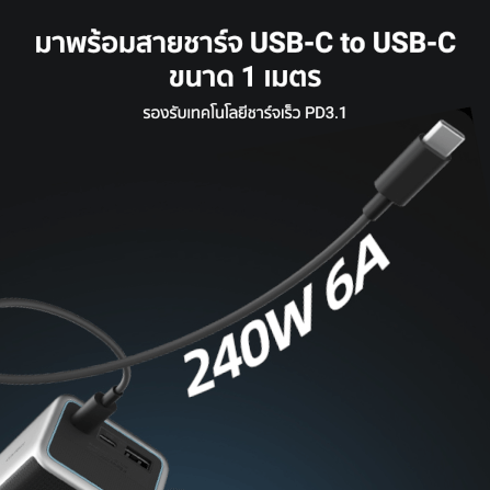 แบตสำรอง CUKTECH PB200P สีเทา ความจุ 20000 mAh จ่ายไฟรวมสูงสุด 140W_6