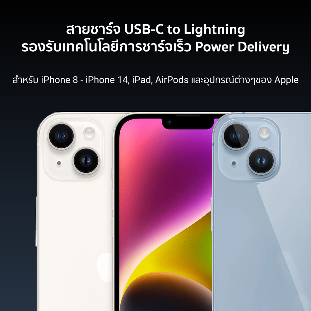สายชาร์จเร็ว CUKTECH รุ่น CL315P USB-C to Lightning 3A ยาว 1.5 เมตร สีขาว (รองรับการชาร์จ PD)_5