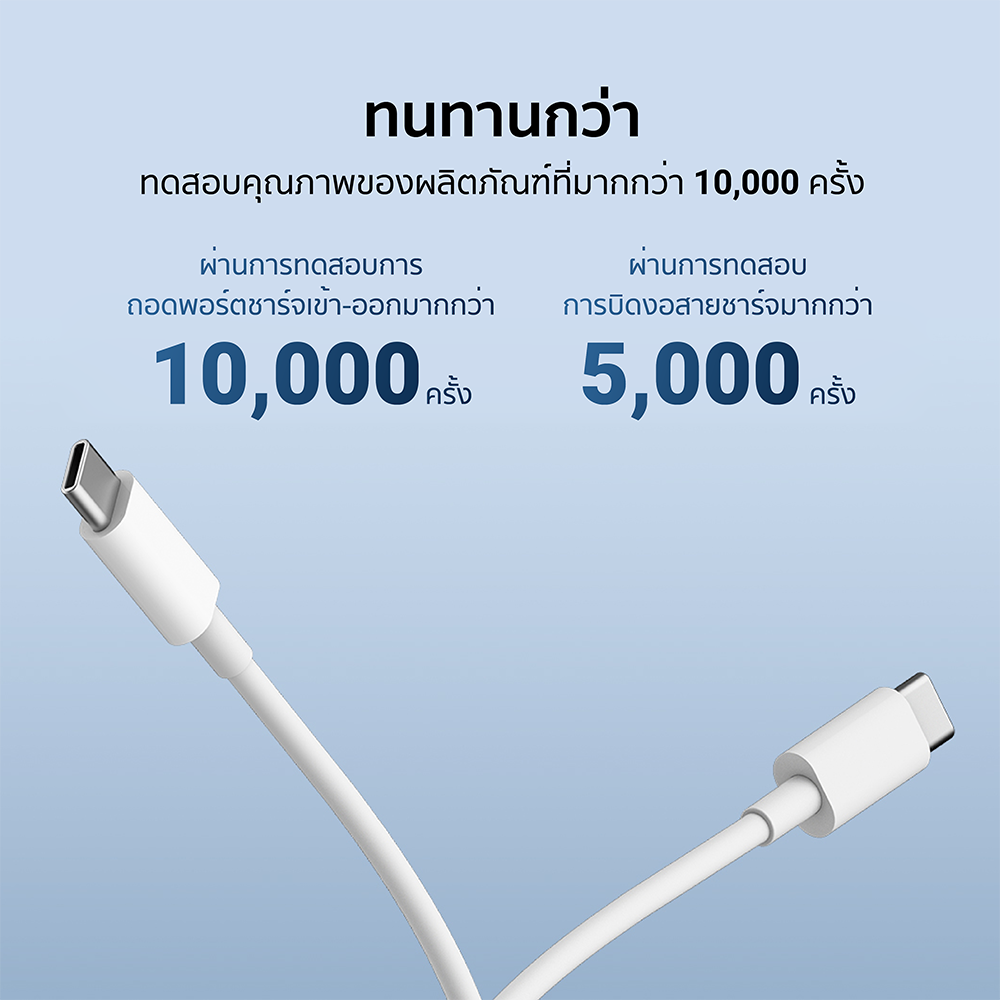 สายชาร์จเร็ว 60W 3A USB-C to USB-C CUKTECH CTC310N สีขาว รองรับชาร์จเร็ว PD,QC_8