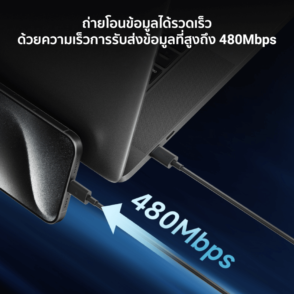 สายชาร์จเร็ว CUKTECH รุ่น CTC615N USB-C to USB-C 240W ยาว 1.5 เมตร สีขาว (รองรับชาร์จเร็ว PD3.1)