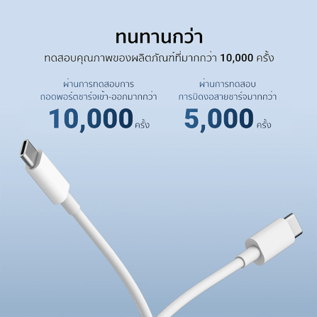 สายชาร์จเร็ว CUKTECH รุ่น CTC310N  USB-C to USB-C 60W 3A สีขาว (รองรับชาร์จเร็ว PD,QC)_8