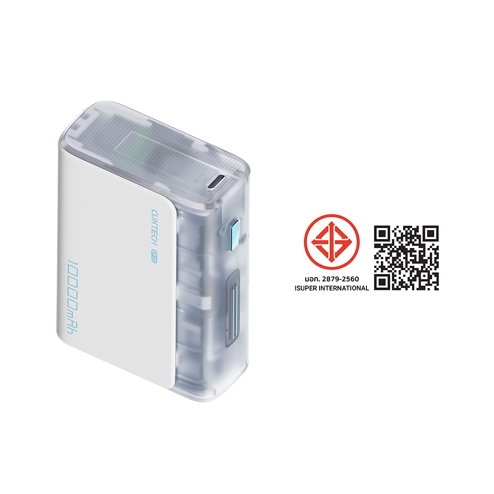 แบตเตอรี่สำรอง CUKTECH AURA PB100S 10000 MAH สีใส จ่ายไฟสูงสุด 33W มาตรฐาน CCC_11