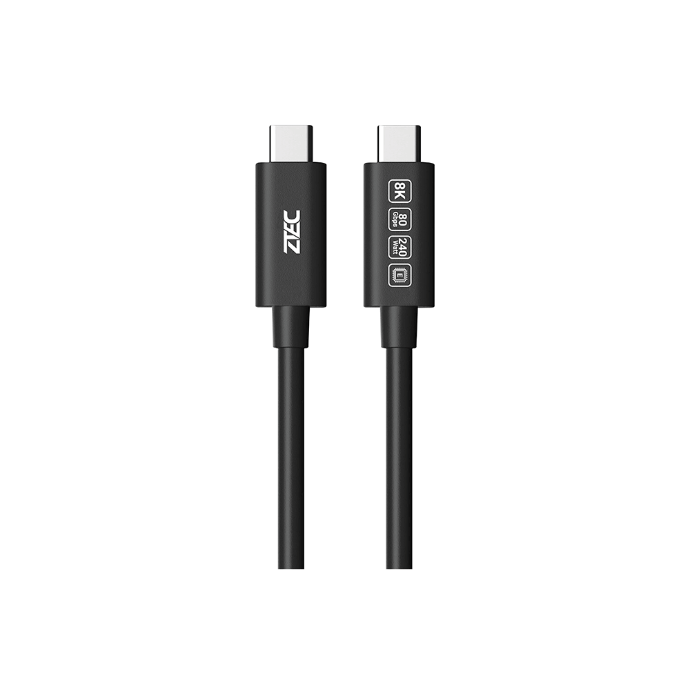 สายชาร์จเร็ว ZTEC THUNDER 5 CABLE รุ่น ZC651 USB4 240W ยาว 1.5 เมตร สีดำ (รับส่งข้อมูล 80GBPS ,รองรับ 8K/60HZ)_0
