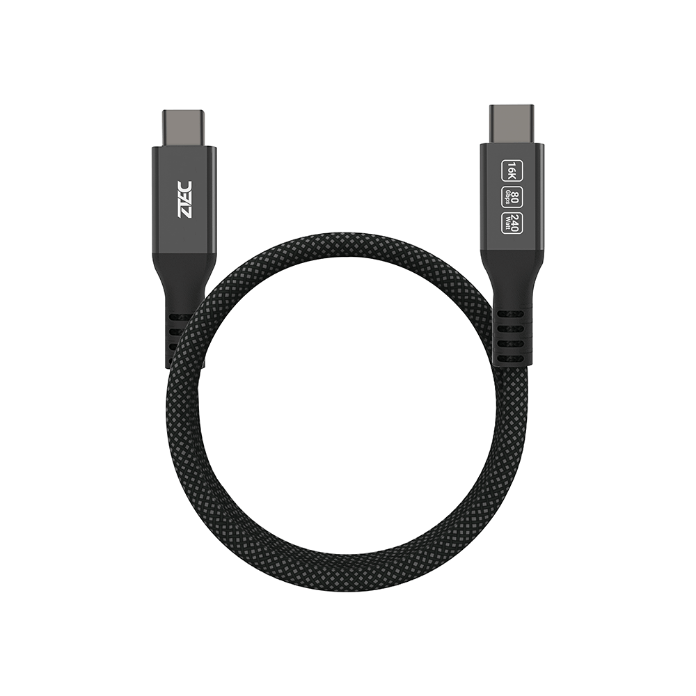 สายชาร์จเร็วแบบแม่เหล็ก ZTEC รุ่น ZC661 USB-C TO USB-C สีดำ THUNDER 5,USB 4 (รองรับการเชื่อมต่อภาพ 16K)