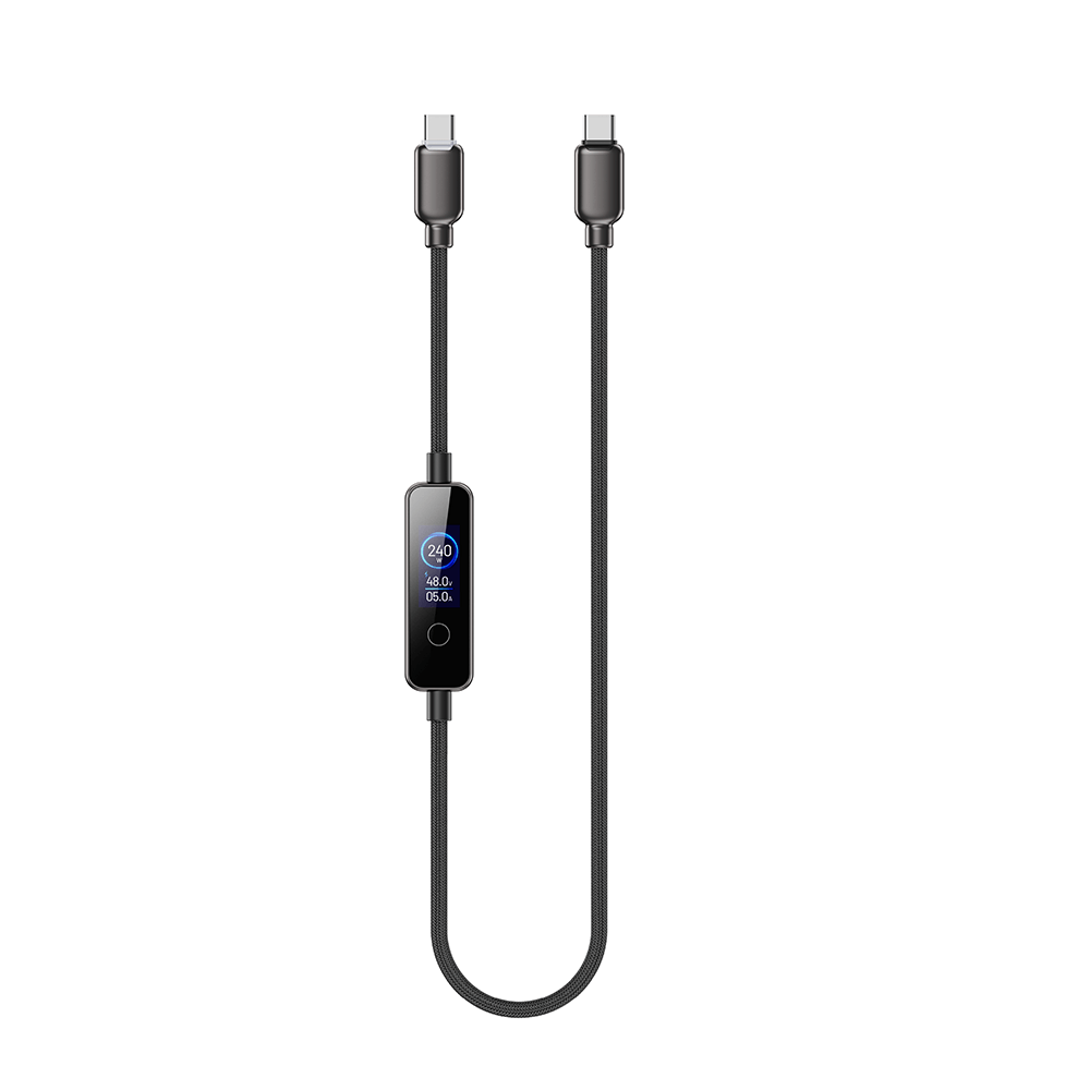 สายชาร์จเร็ว ZTEC รุ่น ZC561 USB-C TO USB-C 1.2 เมตร สีดำ 5A 240W หน้าจอ TFT