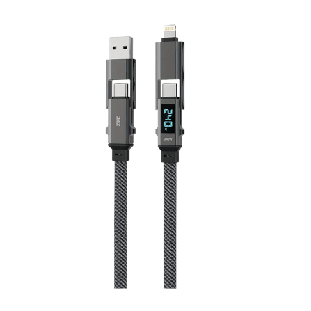 สายชาร์จไนลอนถัก ZTEC ZM441 4-IN-1 สีดำ รองรับชาร์จเร็ว 5A 240W_0