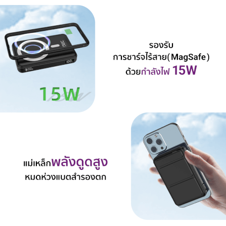แบตเตอรี่สำรอง ZTEC POWERBANK P10 ความจุ 10000 MAH สีขาว รองรับการชาร์จไร้สาย_1