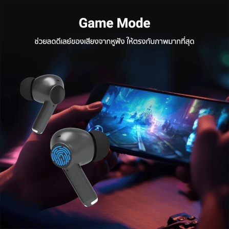 หูฟังไร้สาย ZTEC TUNE BUDS สีดำ เบสแน่น เชื่อมต่อแอพลิเคชั่นได้ แบตอึดใช้งานได้นาน_8