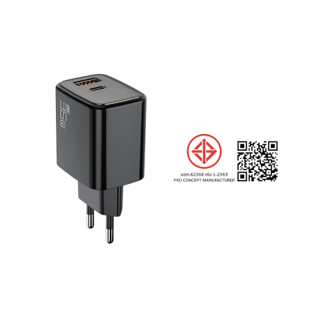 หัวชาร์จ 35W ZTEC ZA352 รองรับเทคโนโลยีชาร์จด่วน PD ขาปลั๊กไทย ได้รับมาตรฐาน มอก._11