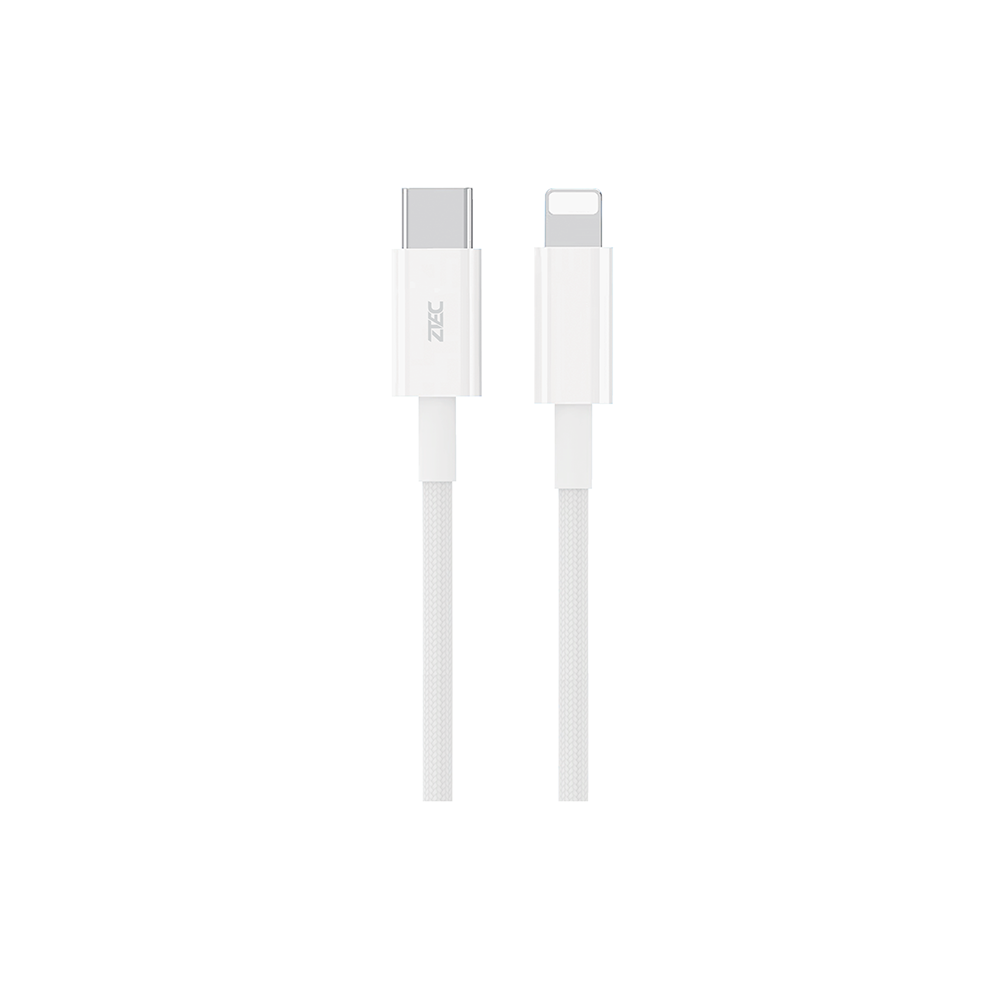 สายชาร์จเร็ว ZTEC รุ่น ZL321 USB-C to Lightning สีขาว 1 เมตร (รองรับมาตรฐาน MFI)_0