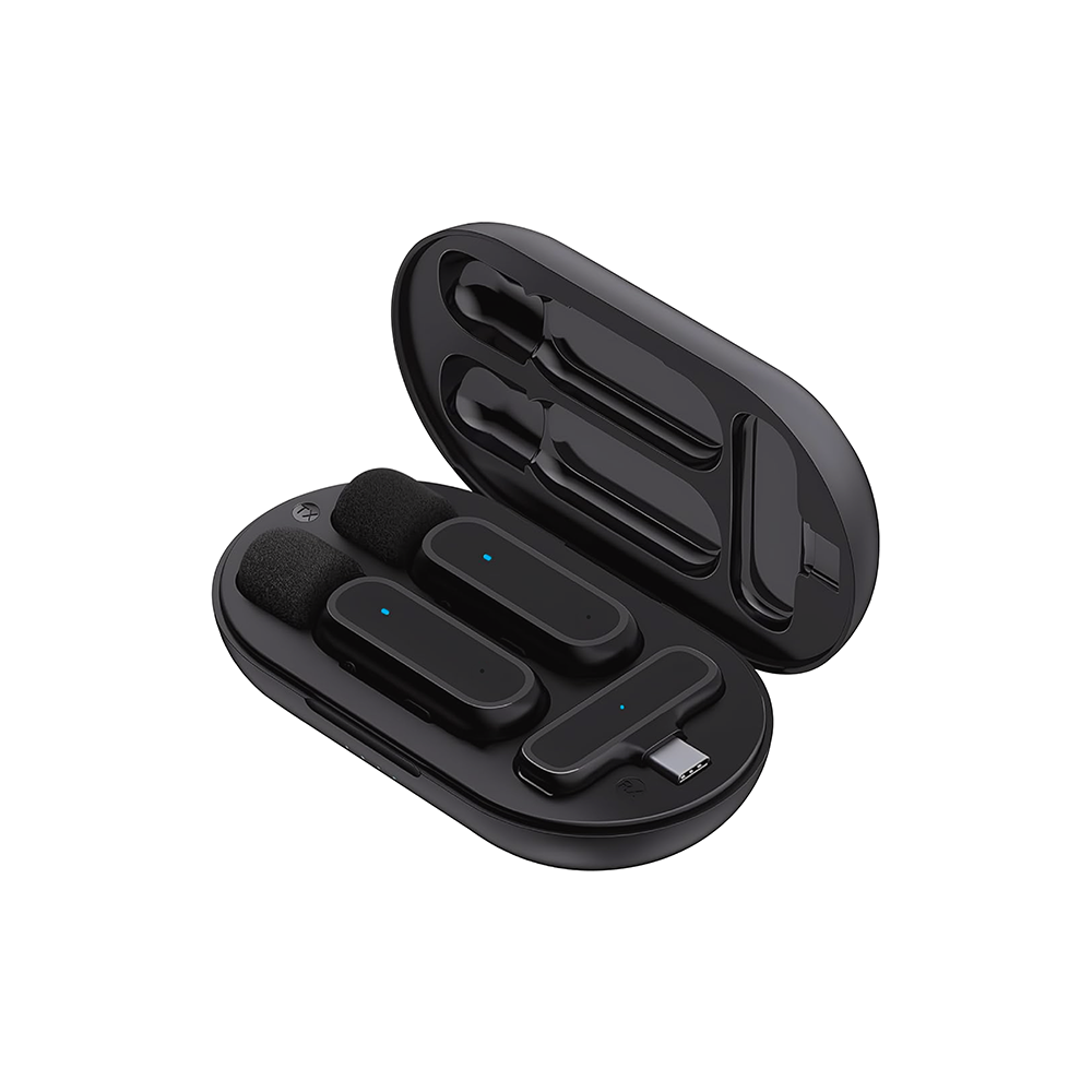 ไมโครโฟนไร้สาย ZTEC ZM121 มีกล่องชาร์จ ไมค์คู่ สีดำ สำหรับ USB-C ใช้งานแบบ Stereo และ Mono กด Mute ได้ _0