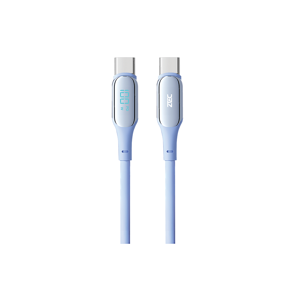 สายชาร์จเร็วซิลิโคน 100W USB-C to USB-C ZTEC ZC541 สีฟ้า 1.5 เมตร รองรับชาร์จเร็ว PD3.1 , PPS , QC4.0_1