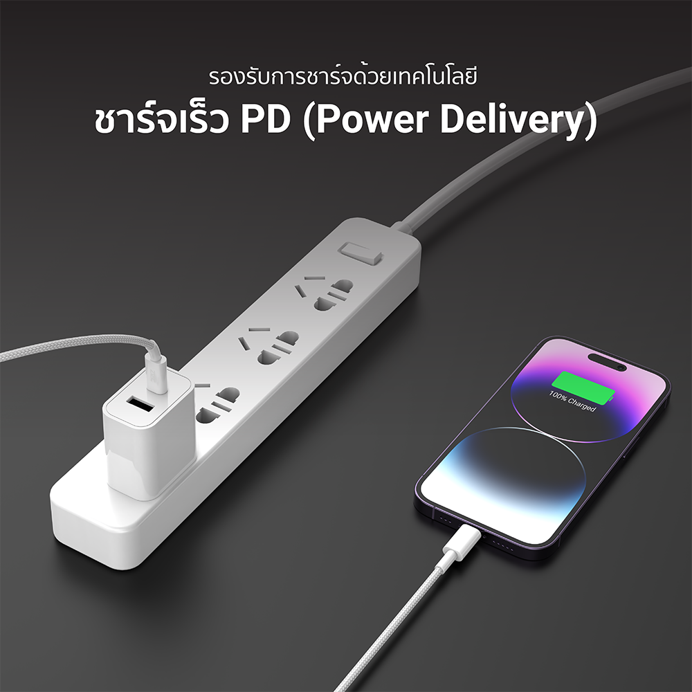 สายชาร์จ USB-C to Lightning ZTEC ZL311 สีขาว 1 เมตร รองรับ PD และเชื่อมต่อ Apple CarPlay_4