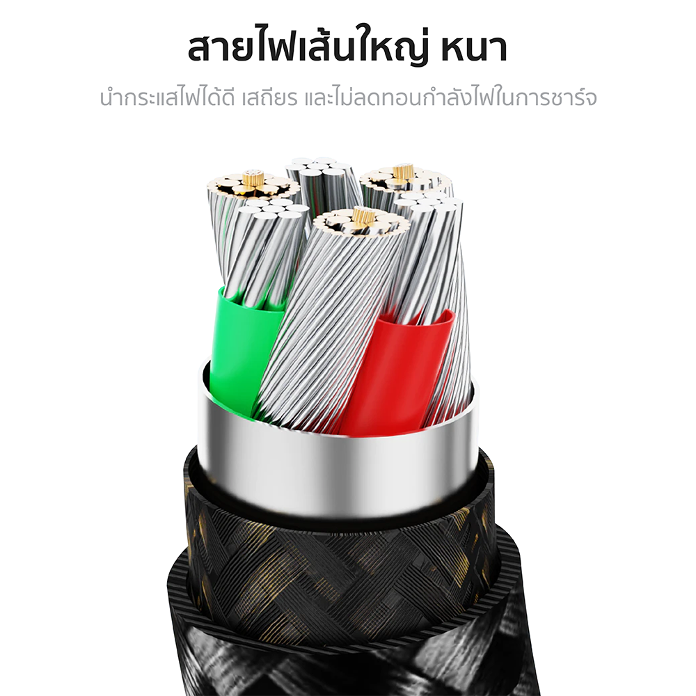 สายชาร์จไนลอนถัก ZTEC รุ่น ZL521 USB-C to Lightning 27W 1 เมตร สีน้ำตาล (รองรับเทคโนโลยีชาร์จเร็ว)_5