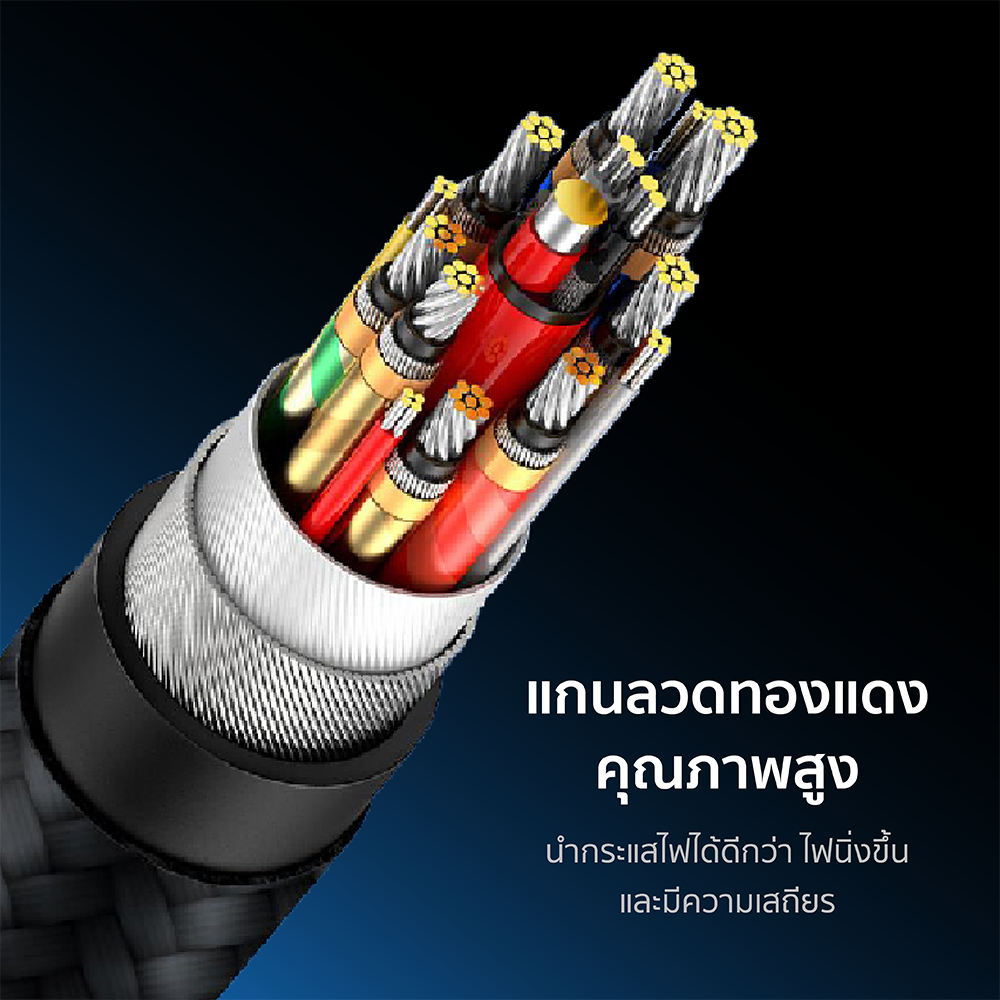 สายชาร์จไนลอนถัก 240W USB-C to USB-C thunder 4/3 ZTEC ZC622 สีเทา 2 เมตร รองรับการเชื่อมต่อภาพ 8K_9